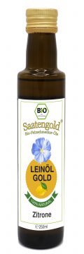 Saatengold-Bio-Feinschmecker-Öle Leinöl Zitrone