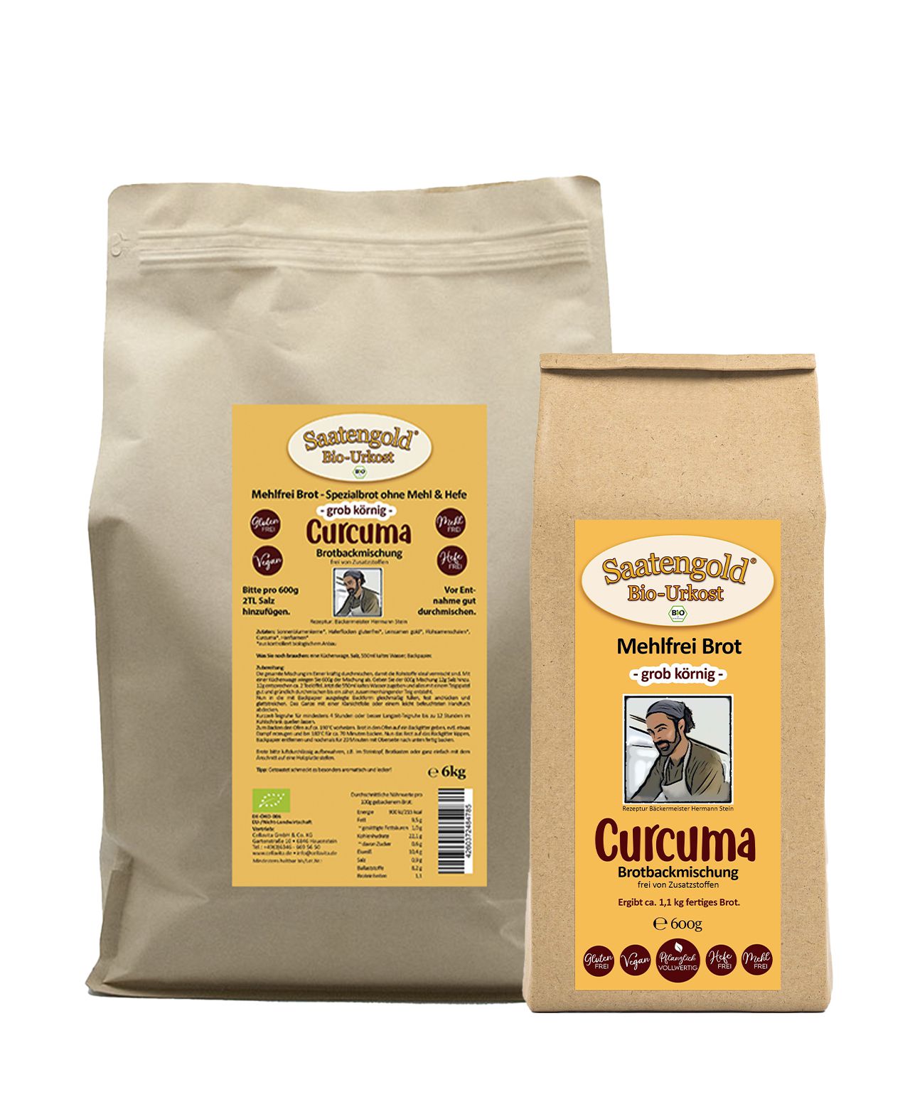 ‚Mehlfreibrot‘ Curcuma Bio Brotbackmischung ‚Mehlfreibrot‘ Curcuma Bio Brotbackmischung