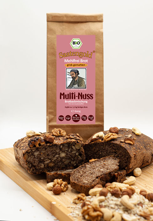 Mehlfreibrot Multi-Nuss Bio Brotbackmischung