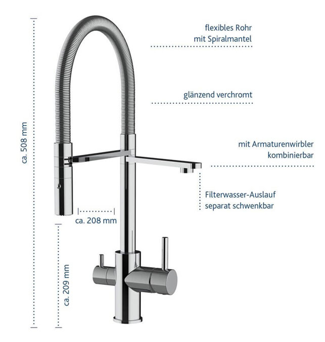 Alvito 3-Wege-Armatur Levanto Chrom – für Einbauvariante B