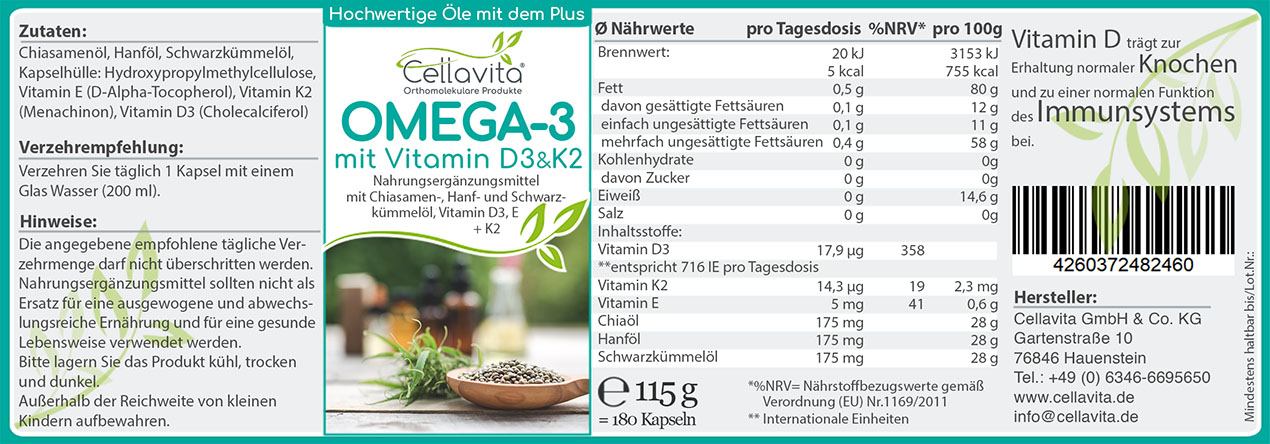 Omega 3 + Vitamin D3 & K2