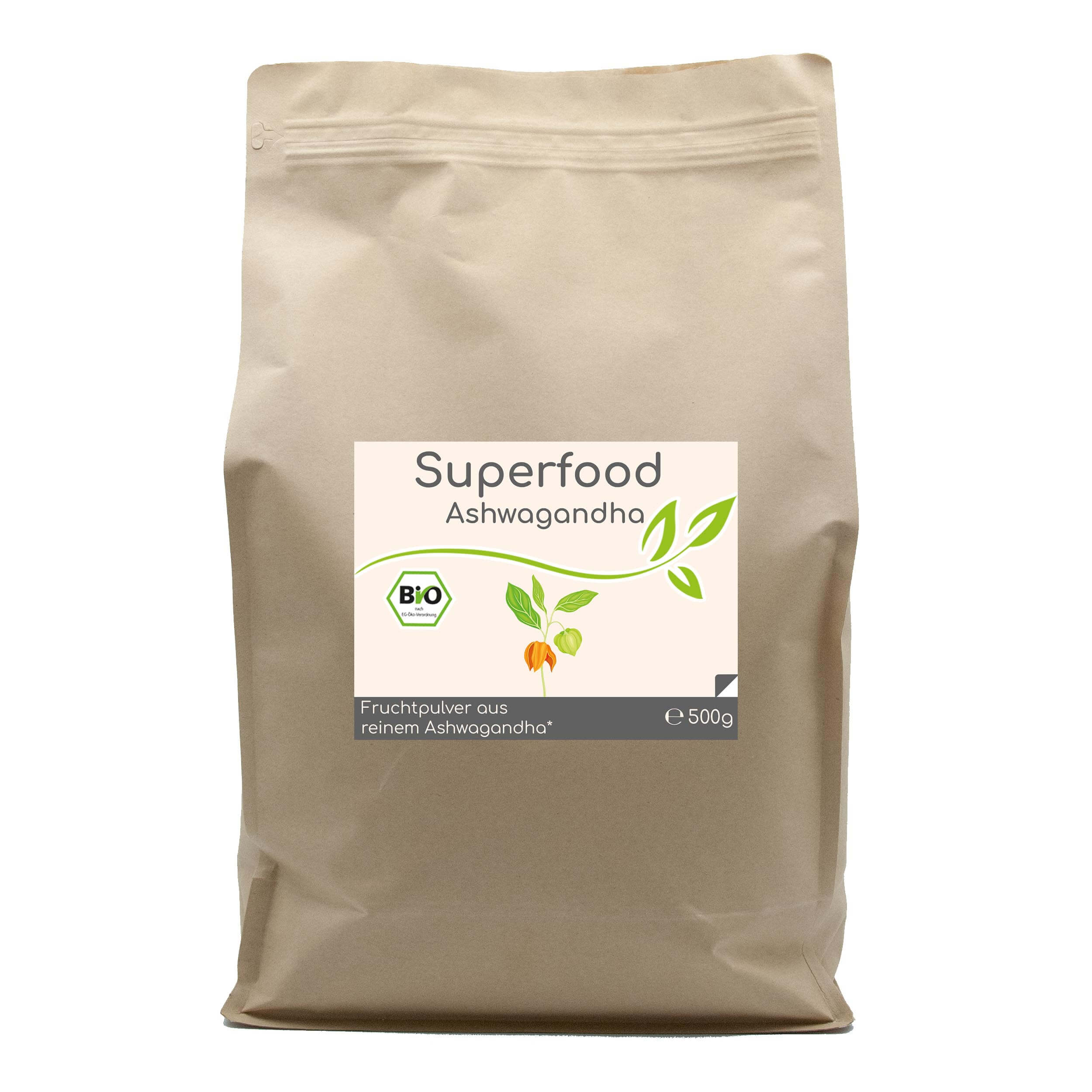 Superfood Ashwagandha bio 500g Vorratsbeutel Superfood Ashwagandha bio 500g Vorratsbeutel