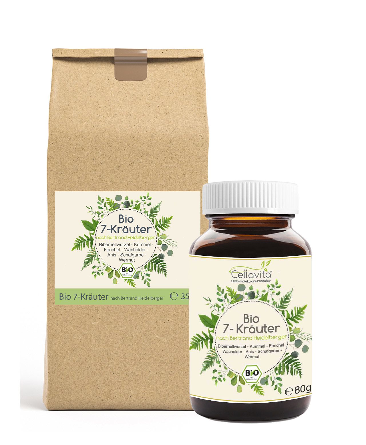 BIO 7-Kräuter nach Bertram Heidelberger Originalrezeptur im Glas BIO 7-Kräuter nach Bertram Heidelberger Originalrezeptur im Glas