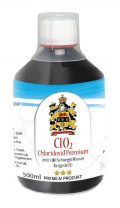 Chlordioxid Premium (CLO2 CDL CDS) mit Schungit-Wasser (“Edel-Schungit”) 500ml Vorratsflasche