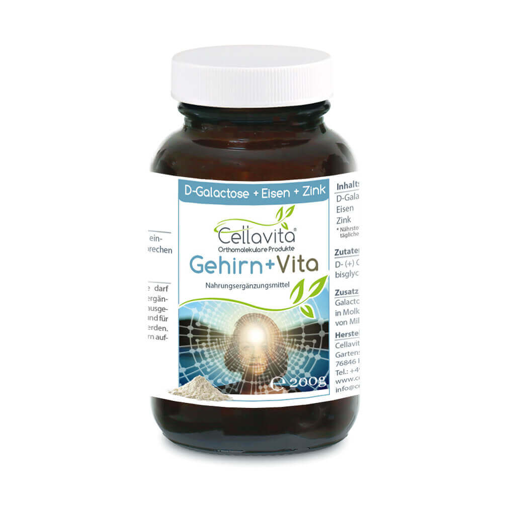 Gehirn+ Vita 200g im Glas (mit D-Galactose, Eisen & Zink)