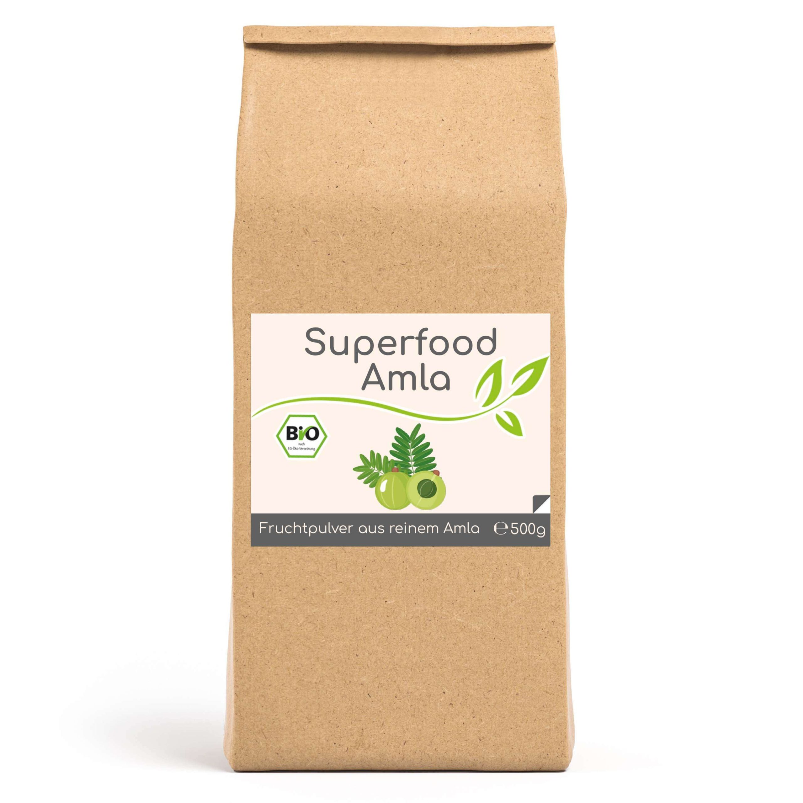 Superfood Amla bio Pulver 500g im Vorratsbeutel