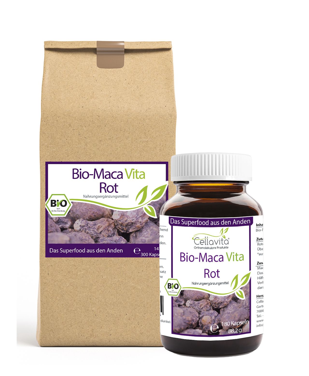 Bio-Maca Vita rot – 180 Kapseln im Glas Bio-Maca Vita rot – 180 Kapseln im Glas