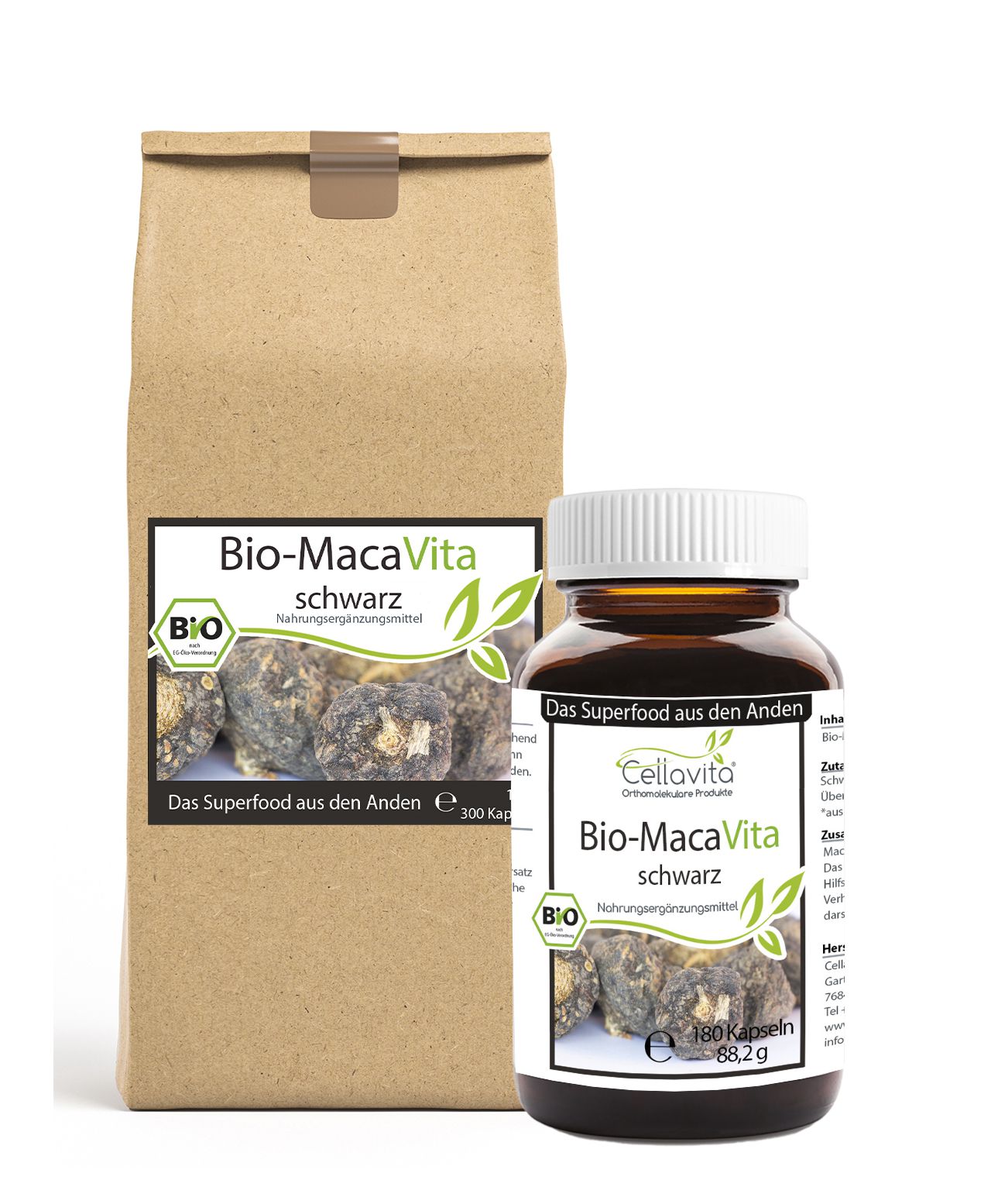 Bio-Maca Vita schwarz – 500 Kapseln im Vorratsbeutel Bio-Maca Vita schwarz – 500 Kapseln im Vorratsbeutel