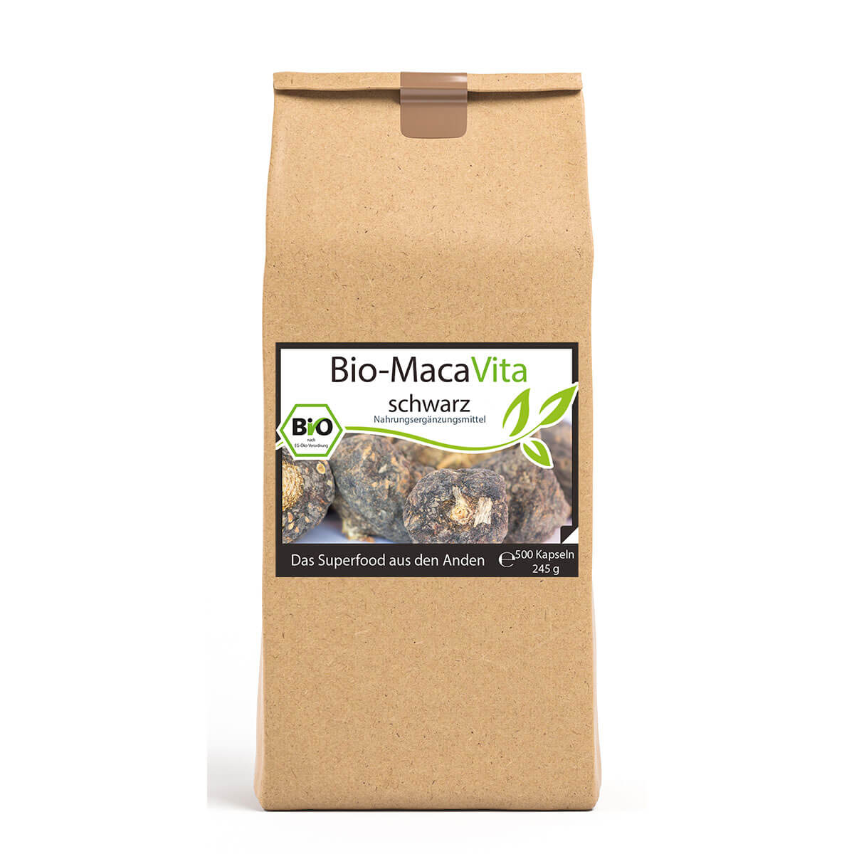 Bio-Maca Vita schwarz – 500 Kapseln im Vorratsbeutel Bio-Maca Vita schwarz – 500 Kapseln im Vorratsbeutel