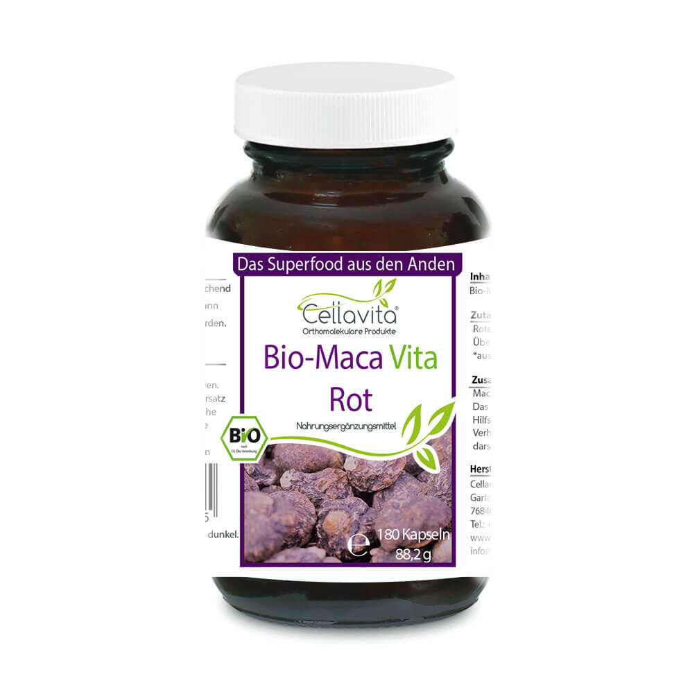 Bio-Maca Vita rot – 180 Kapseln im Glas